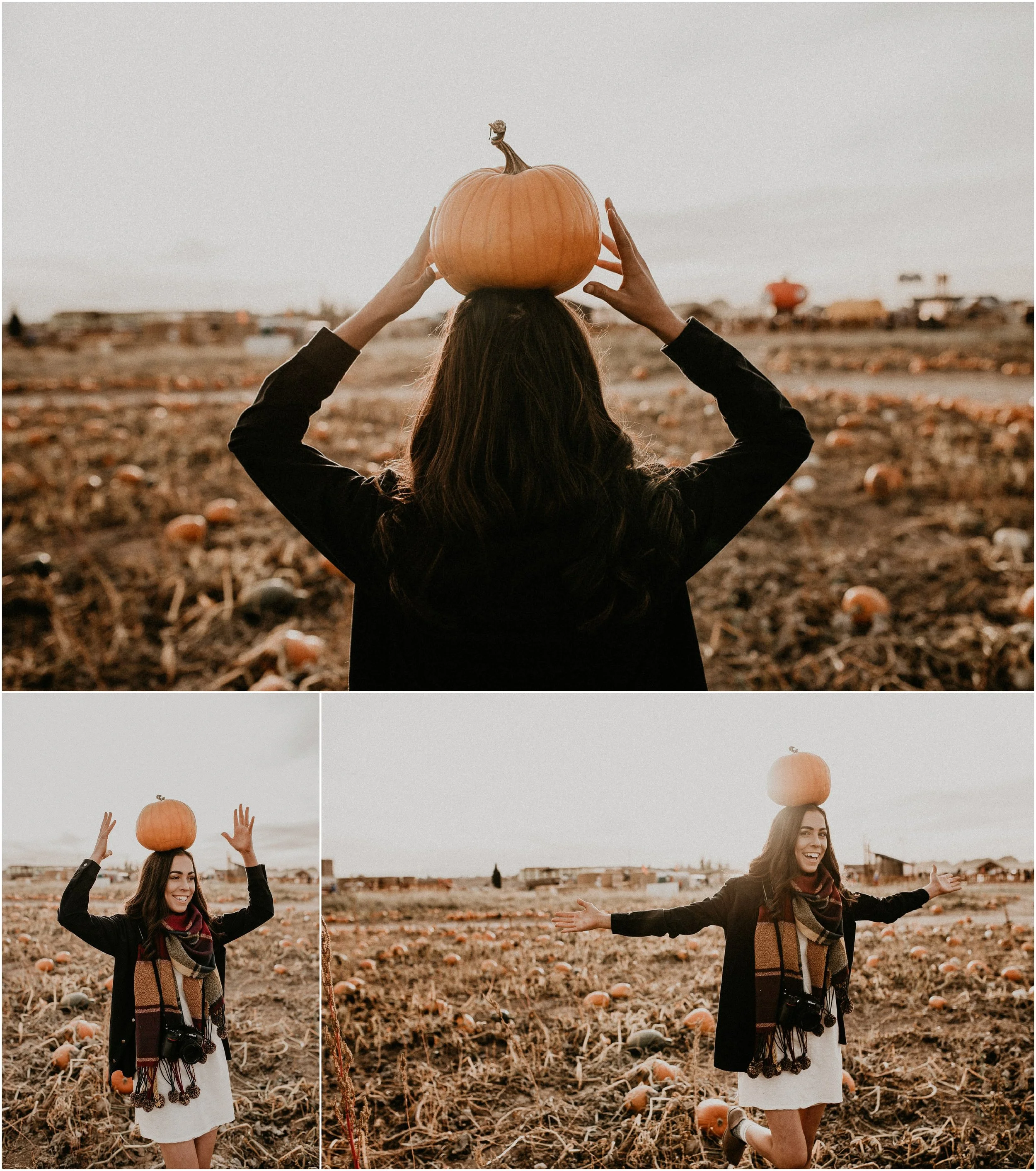 Boise Senior Boudoir Wedding Photographer Makayla Madden Photography Idaho Farmstead Corn Maze Fall Portrait Outfit Ideas Inspiration Plaid Scarf Pumpkin Patch Fun Candid Senior Girl