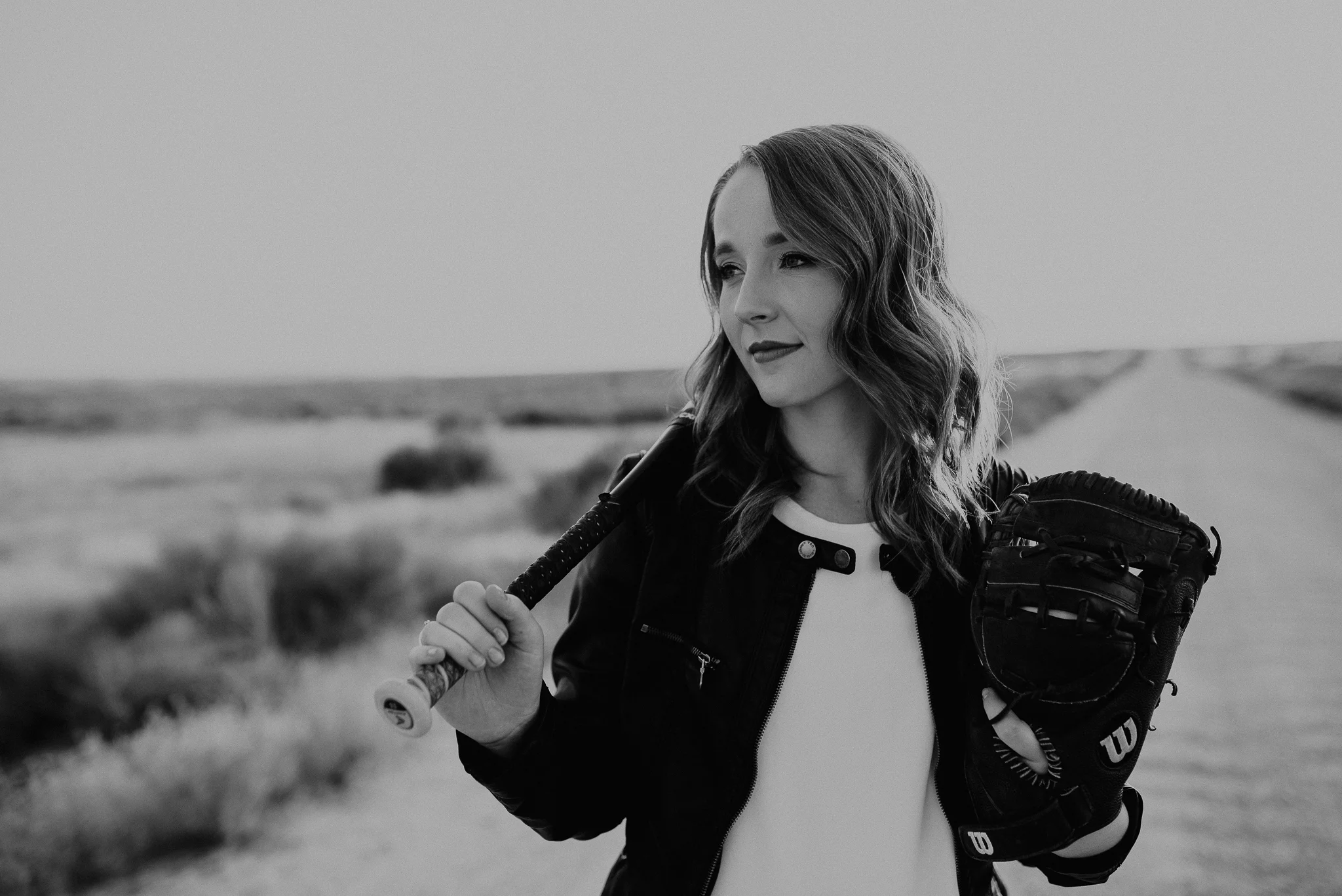 Makayla Madden Photography Boise Senior Photographer Meridian Eagle Idaho Foothills Summer Softball Raw Real Black White Meridian Senior Pictures