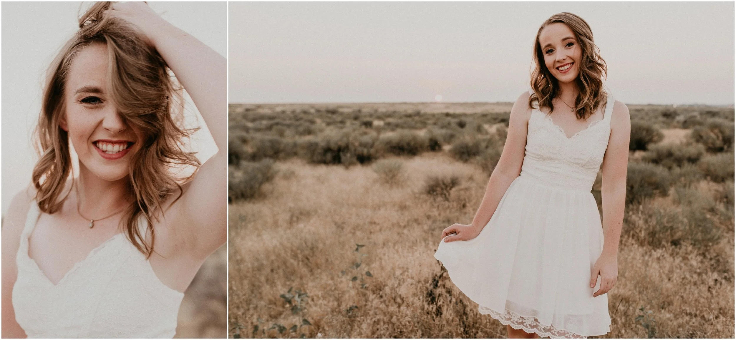 Boise Senior Photography Makayla Madden Photography Boise Idaho Foothills Sagebrush Desert Vintage Dress Bible Cole Valley Christian Summer Golden Hour