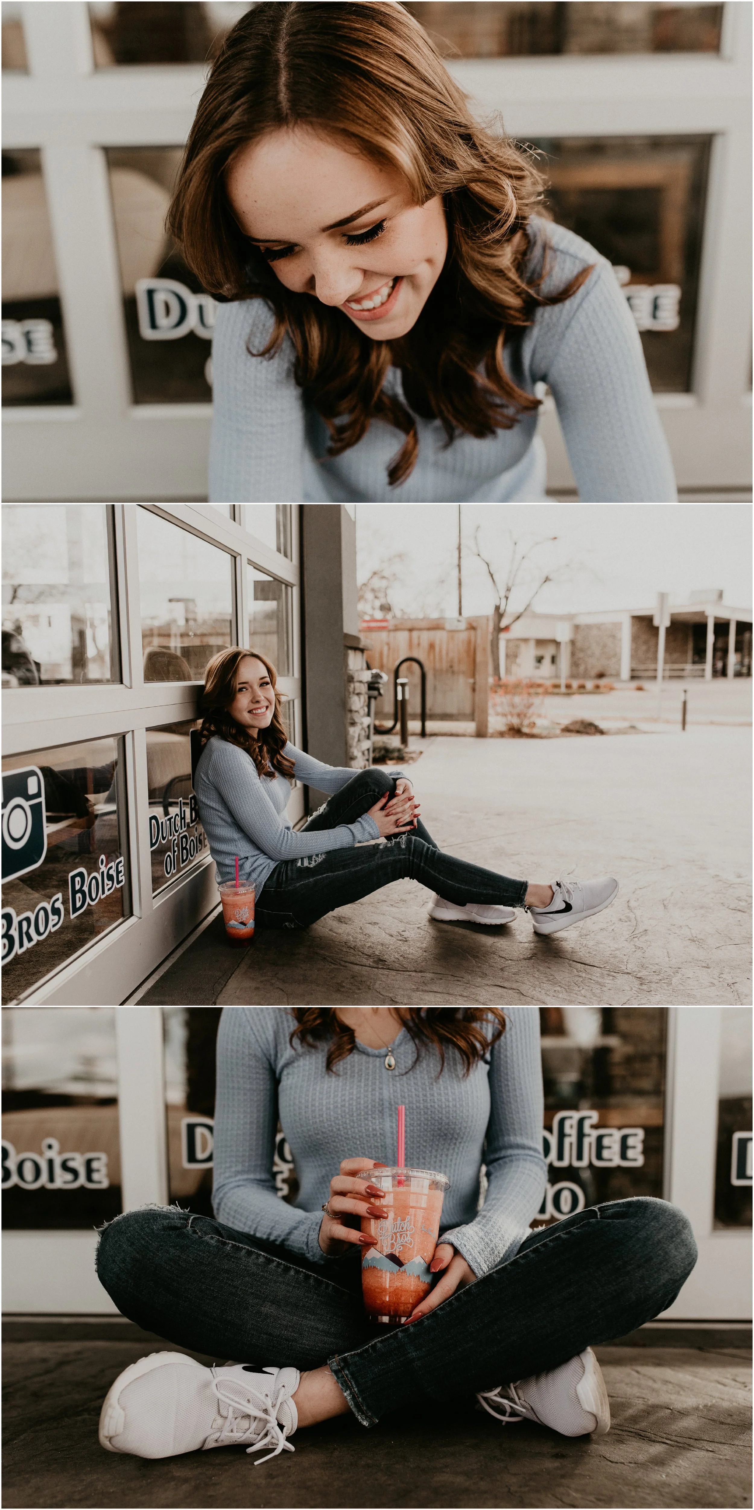 Boise Senior Photographer Makayla Madden Photography Downtown Boise Dutch Bros Senior Pictures Kuna High School Meridian Senior Photographers