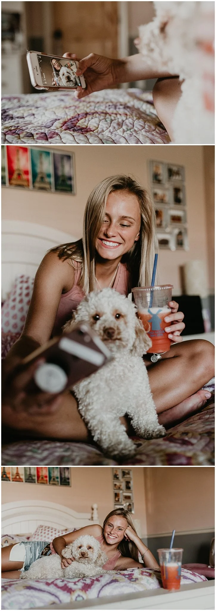 Boise Senior Photographer Makayla Madden Photography Dutch Bros Dutch Brothers Senior Pics Puppy Dog Selfie Unique Fun Senior Photos