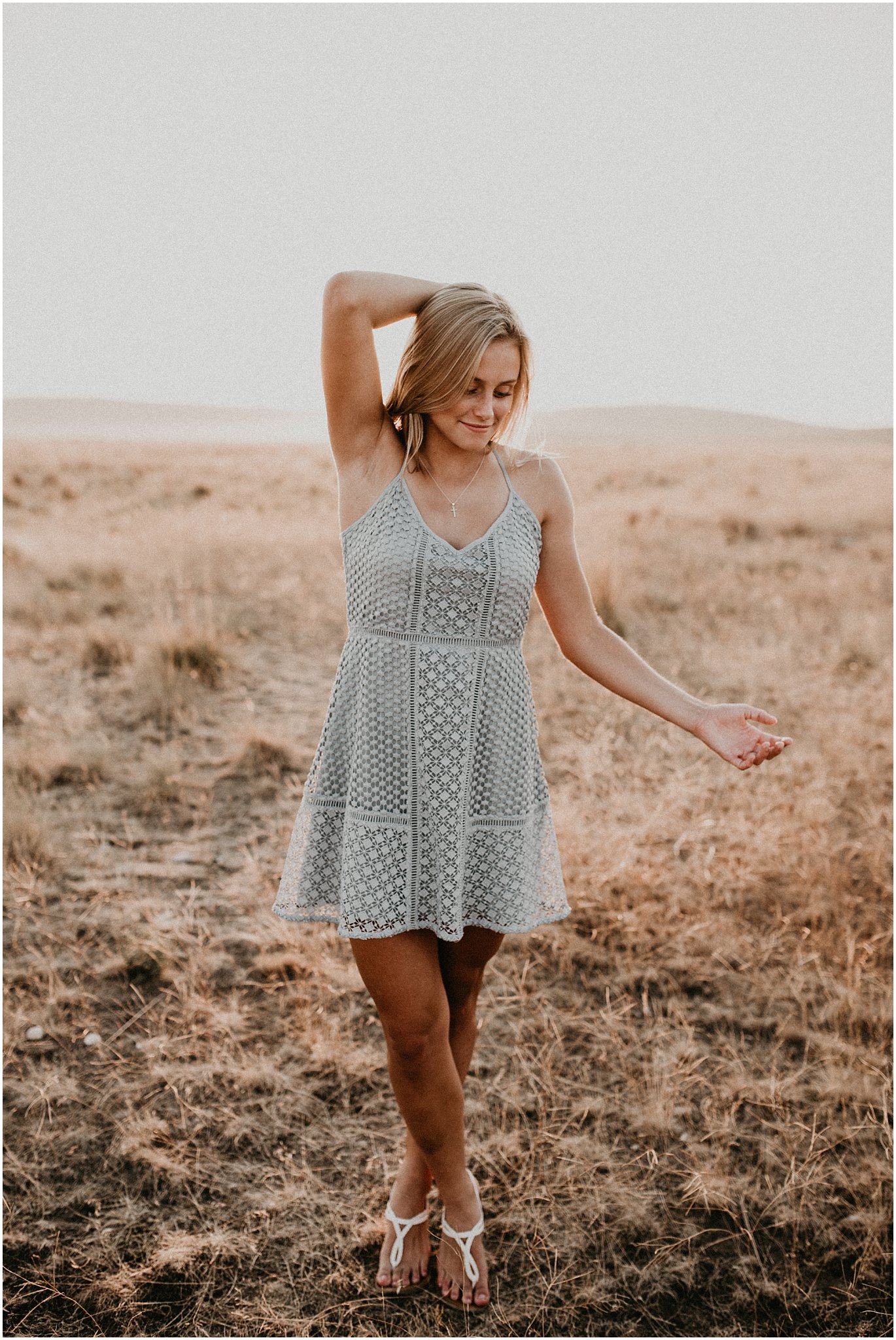 Boise Senior Photographer Makayla Madden Photography Unique Fun Kuna Idaho Foothills Desert Summer Senior Session Golden Hour Posing Idaho Beauty Dance