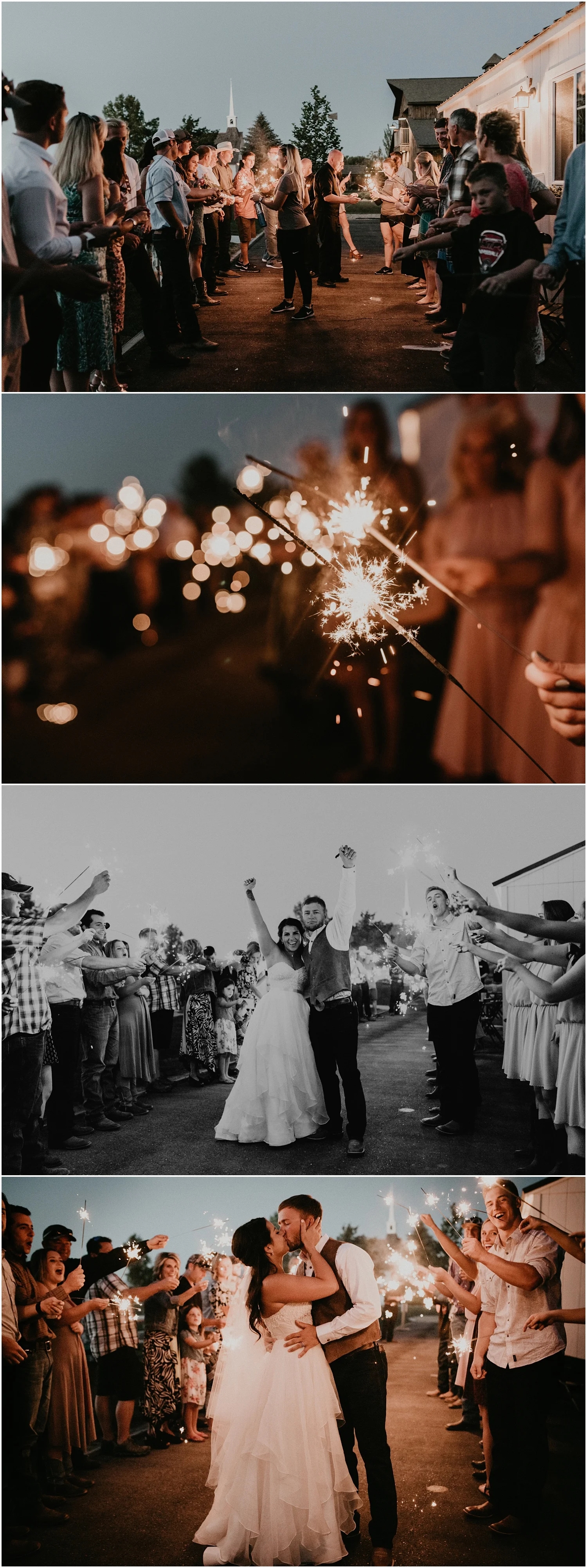 Boise Wedding Photographer Makayla Madden Photography Still Water Hollow Boise Wedding Venue Country Chic Rustic Bride and Groom Idaho Bride Summer Wedding Sparkler Exit Ideas