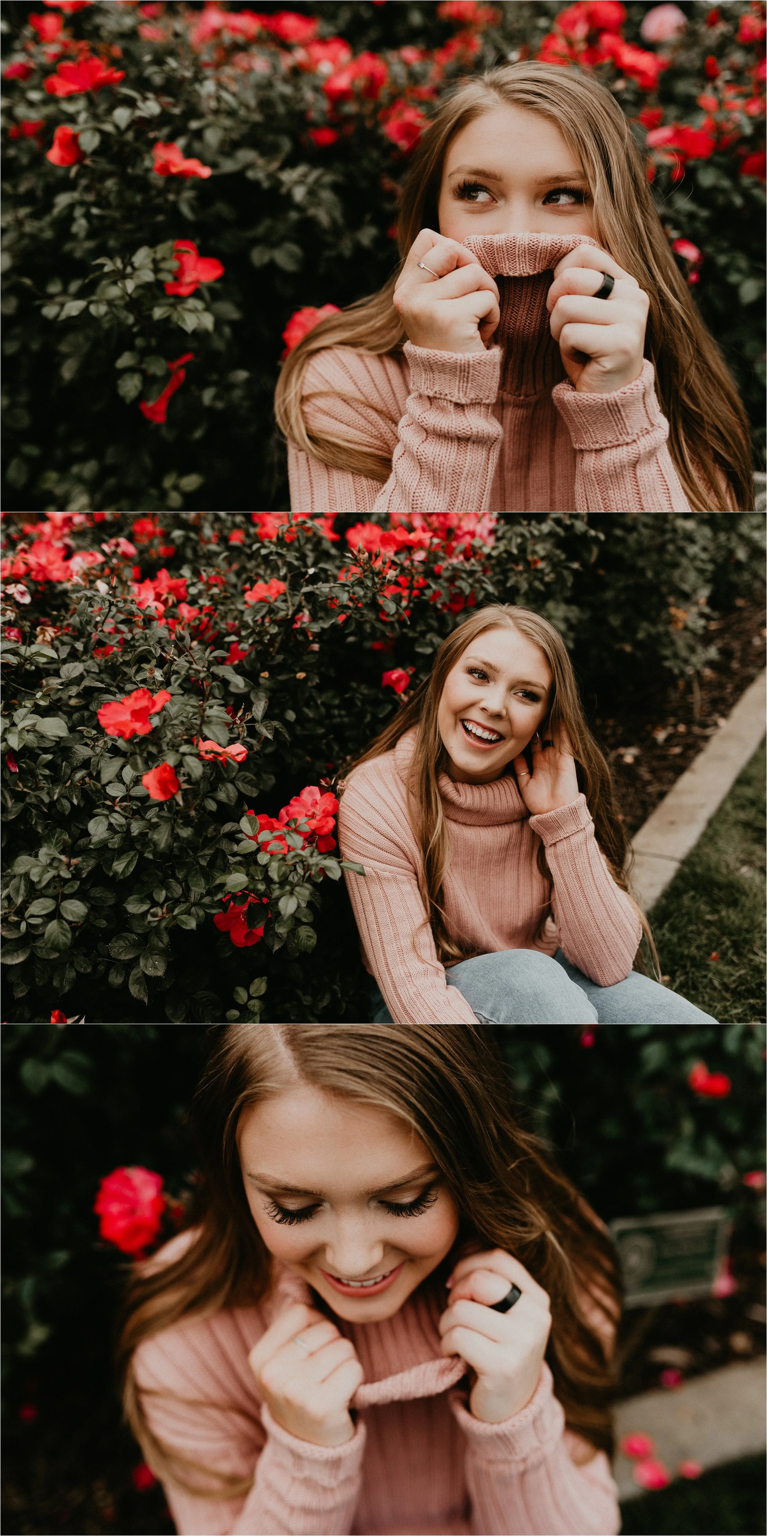 Boise Senior Photographer Makayla Madden Photography Downtown Boise Rose Garden Capital High Senior Flowers Senior Pictures