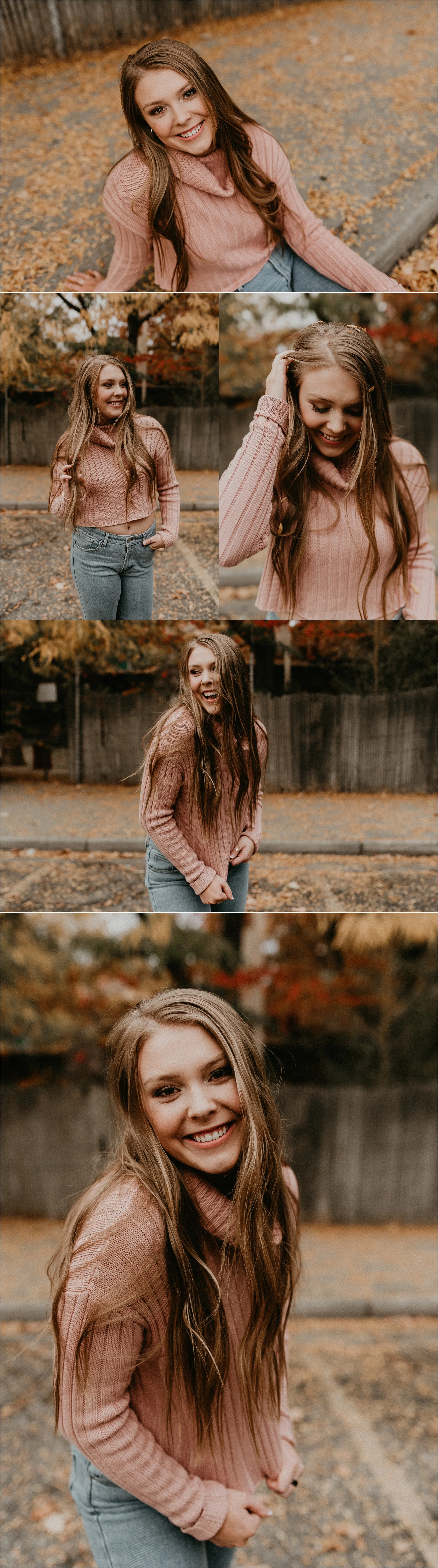 Boise Senior Photographer Makayla Madden Photography Idaho Senior Pictures Downtown Boise Fall Photos Leaves Sweater Senior Girl Fun Unique