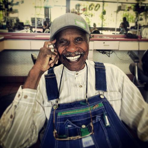 Mr. Paul Knauls, owner of Geneva's Shear Perfection on MLK. 11:45am. Photo by elizabethravine