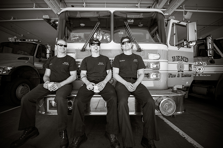 Bend Fire Department employees await their next call from the East Station. Photo by Jason Brownlee