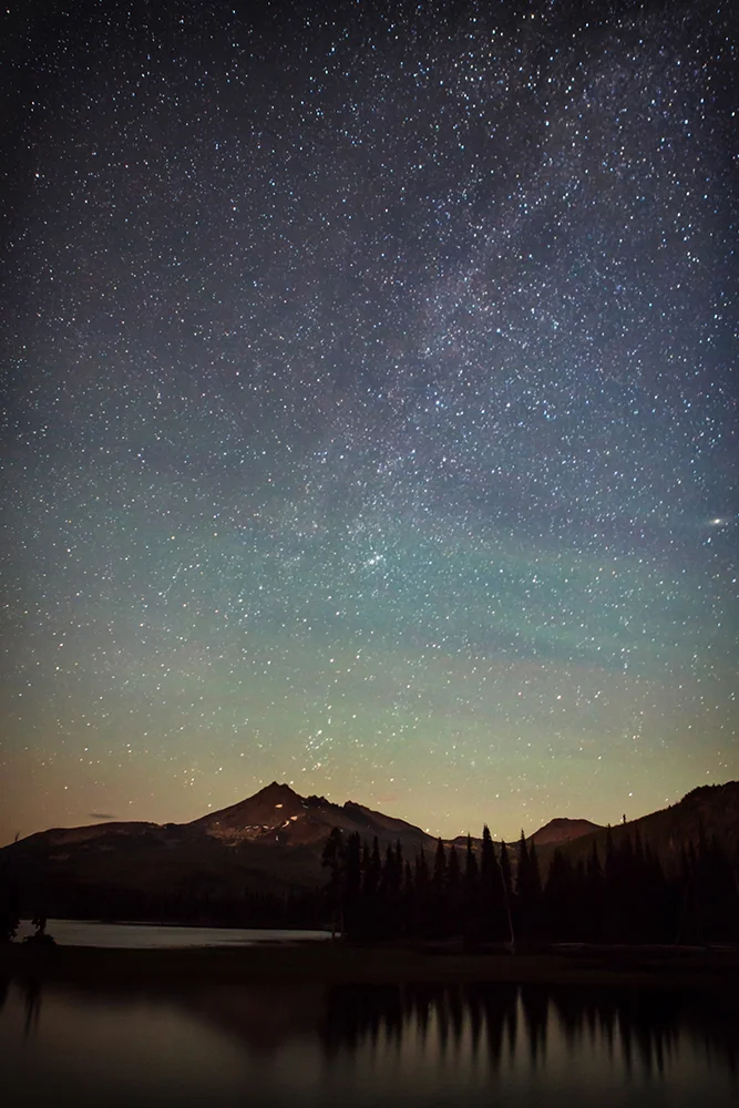 The night sky over Sparks Lake, 25 miles west of Bend. Photo by Michelle Bauer