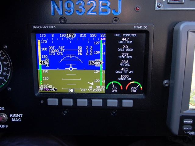 Notice the True Airspeed (173KTS), Fuel Flow (7.5 GPH) the NMPG (23.8)