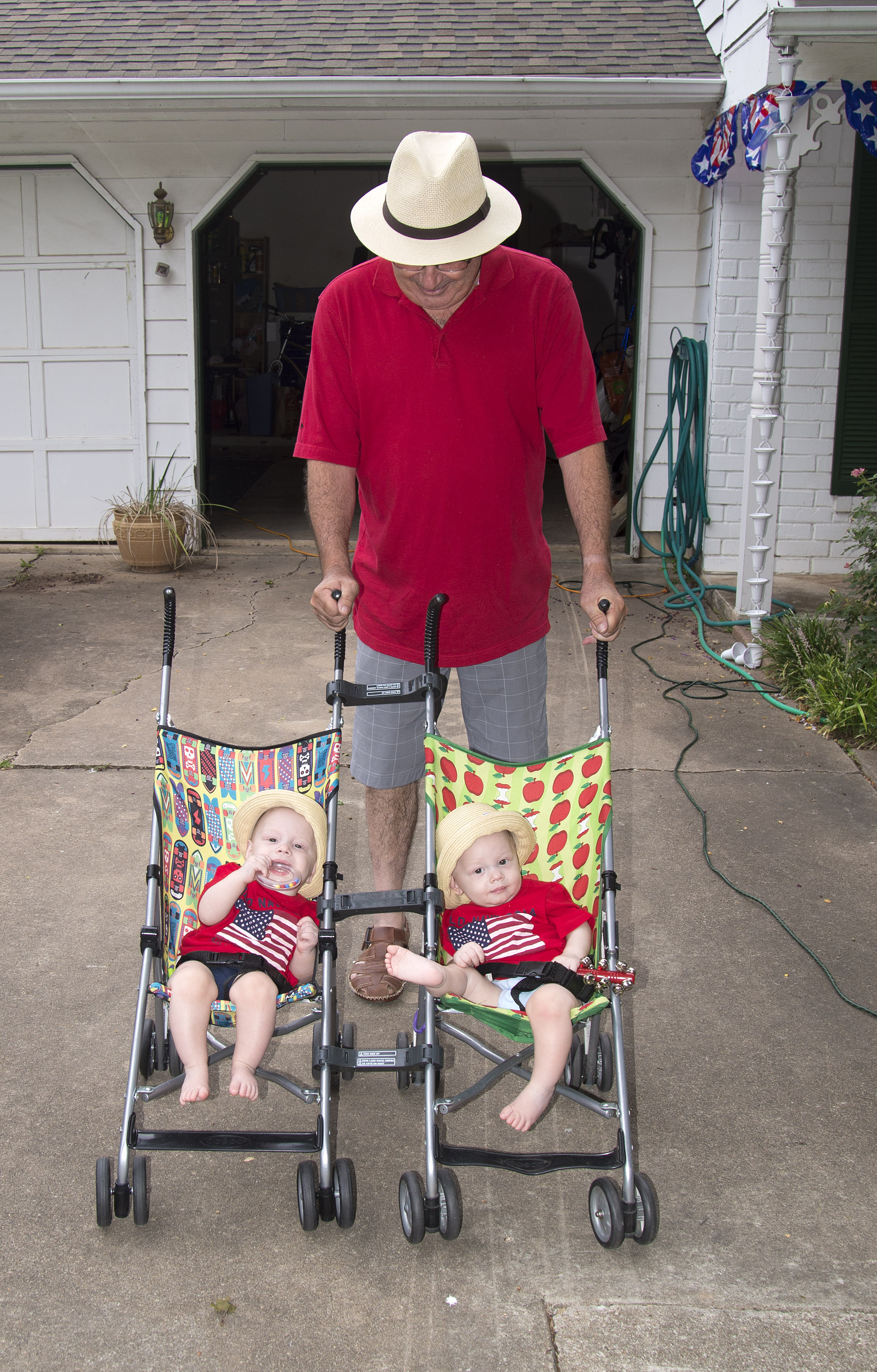 The twins with their Papa