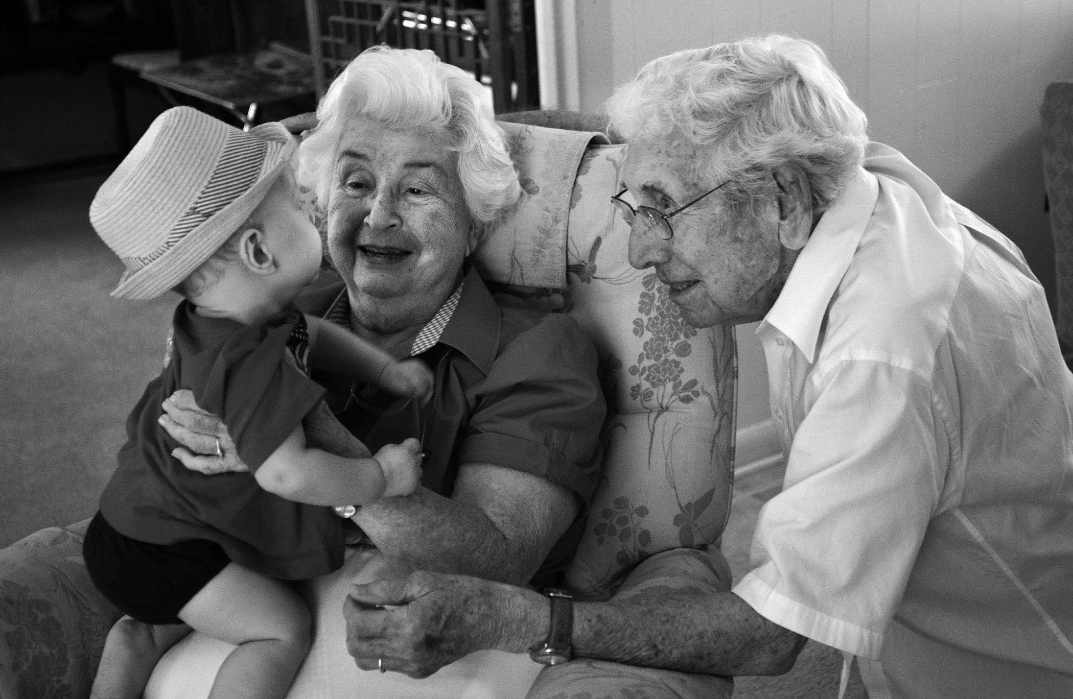 Luke saying hello to his great grandparents 