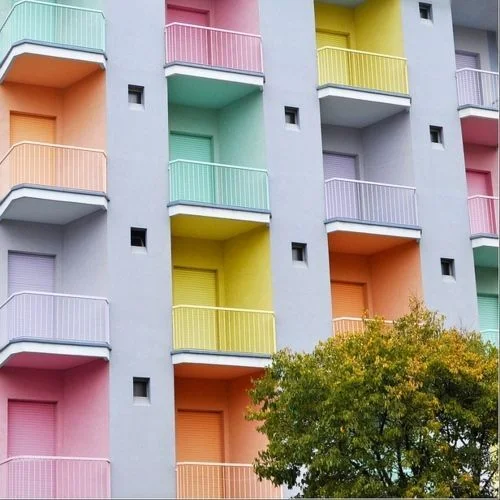 Pastel facade via Kelly Wearstler's Spring Pastels Pinterest Board