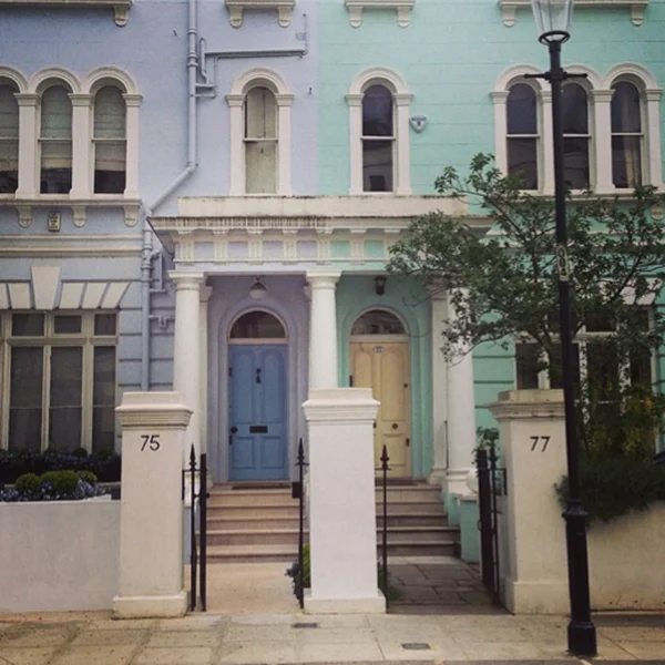 Easter egg coloured houses