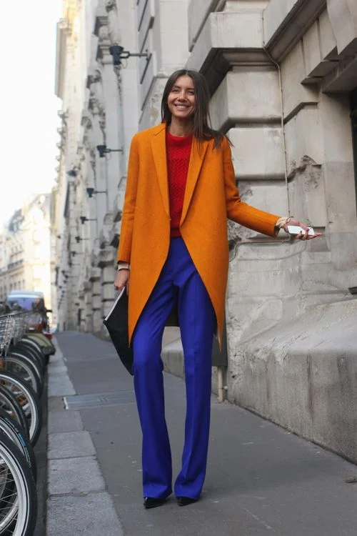 Colour blocking with orange via WGSN