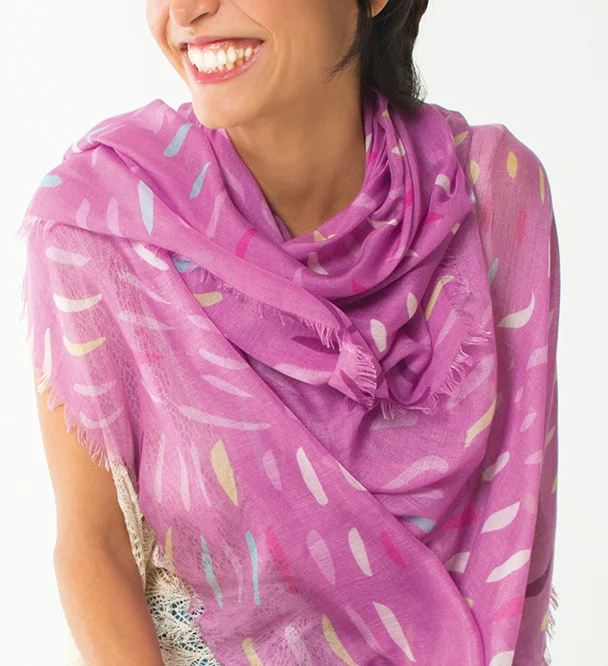 Lindisfarne Rose Scarf by Liz Nehdi