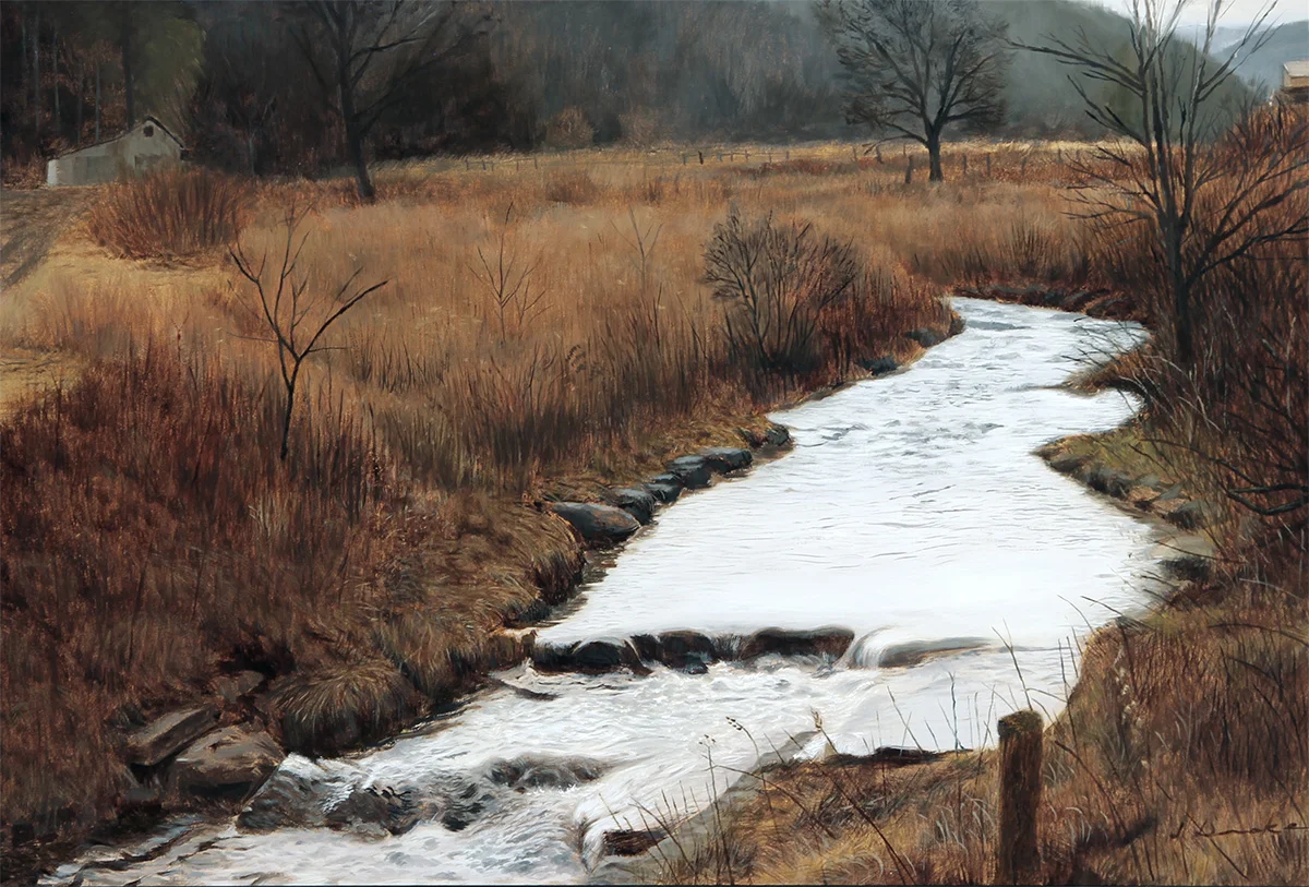 The Creek at Railroad Grade - oil on linen, 16 x 24 inches