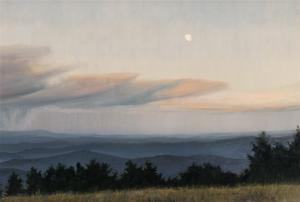 Moonrise Over The Blue Ridge - oil on linen, 16 x 24 inches