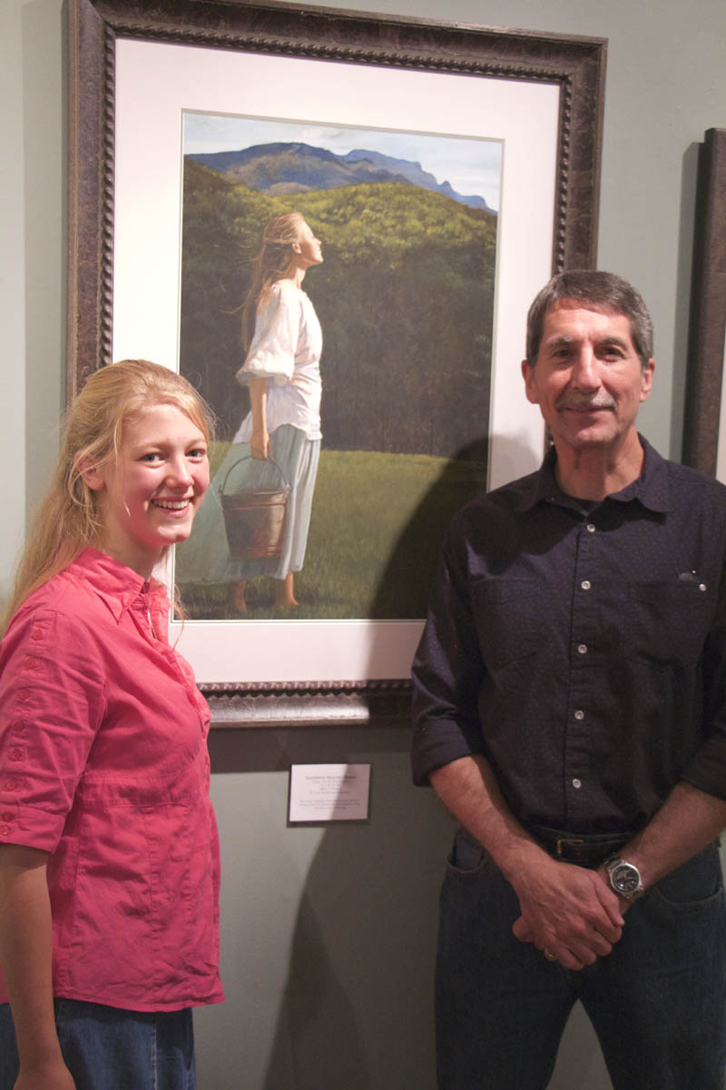 Grace Kennedy was the model for my painting "Grandfather Mountain Reverie". She and Her family attended the reception. A Giclee of this painting is now available for purchase.