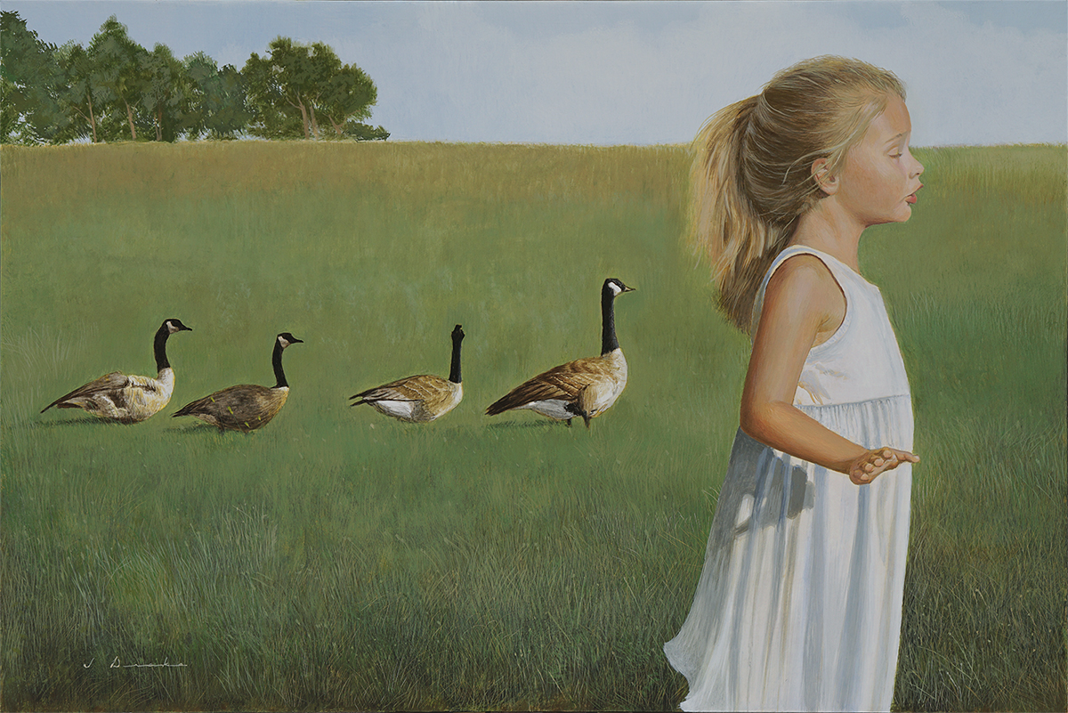The End of Summer, 2016, egg tempera on panel, 20 x 30 inches