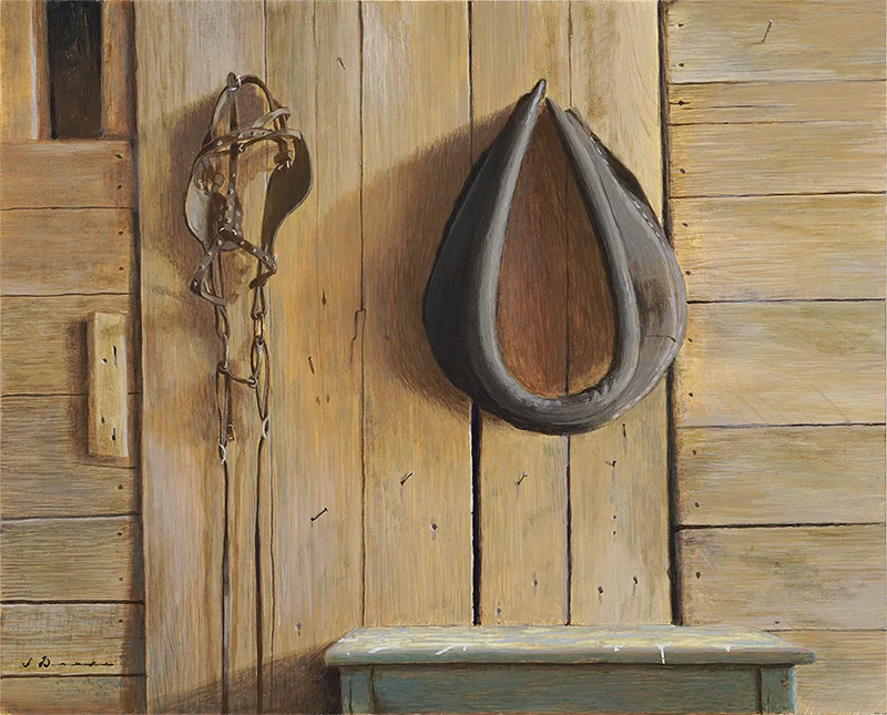 Horse and Buggy - egg tempera, 12 x 15 in.