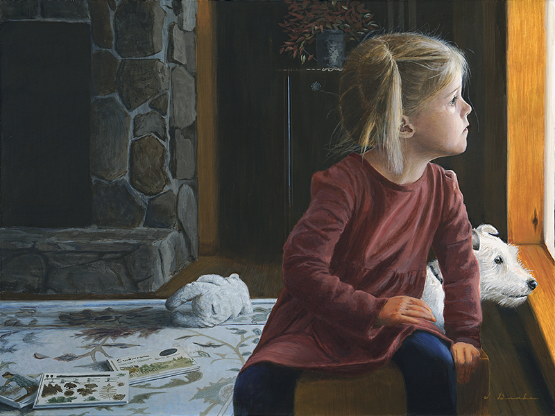Rainy Days - egg tempera on panel, 18 x 24"