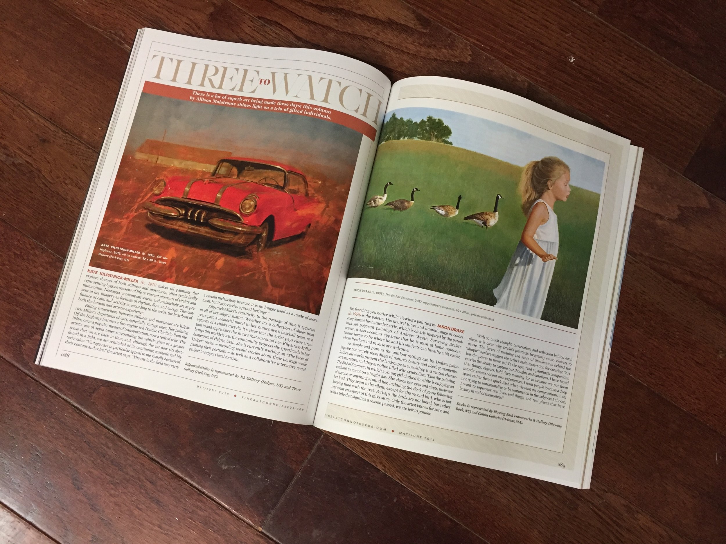 Three to Watch in Fine Art Connoisseur magazine