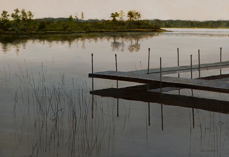 Buck Lake Calm - 13 x 19", oil Sold