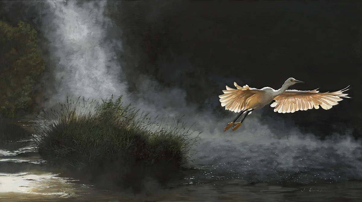 Daybreak at River’s Edge - oil on linen, 27 x 48”