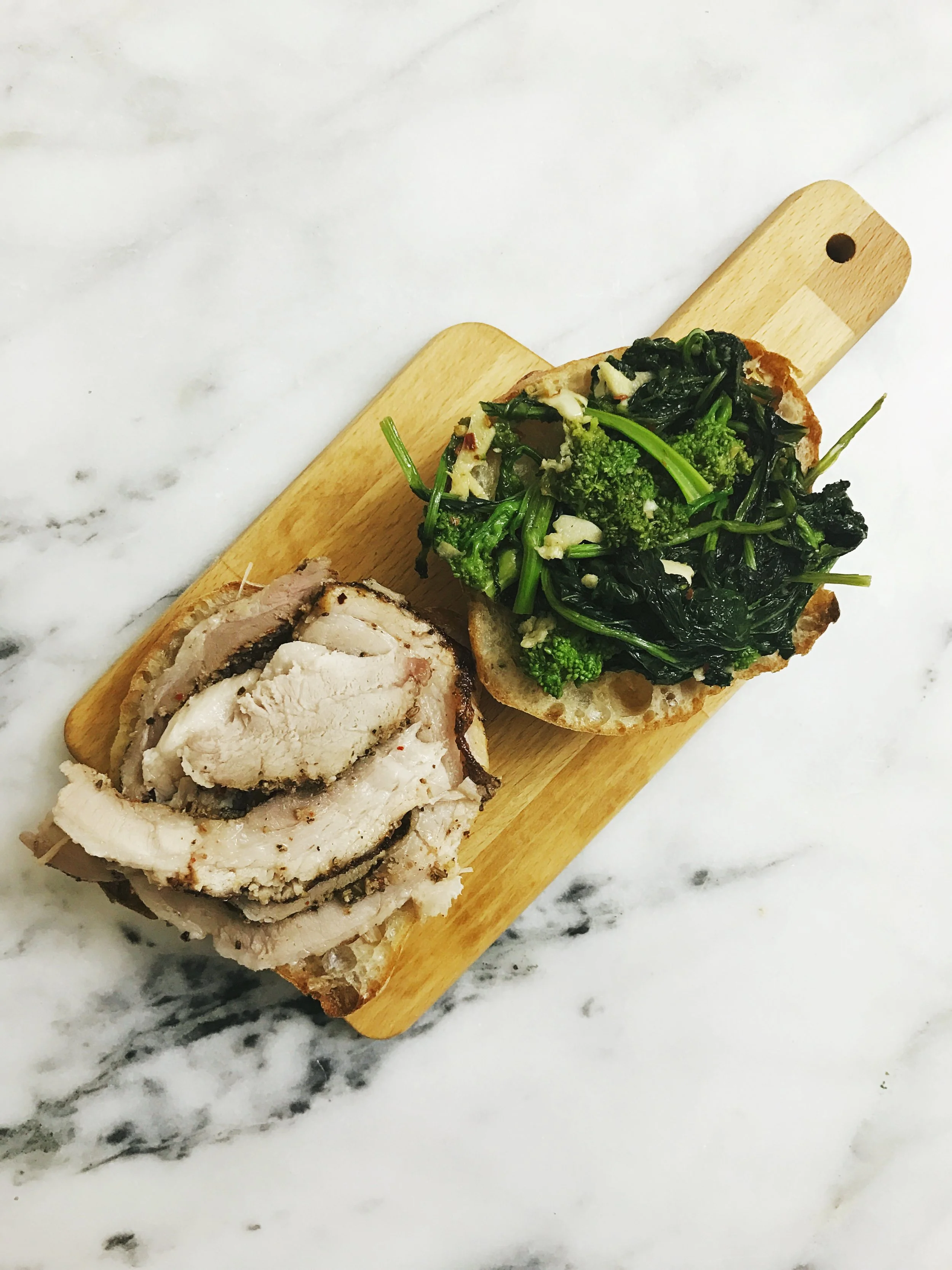 PORCHETTA AND SPICY BROCCOLI RABE SANDWICH