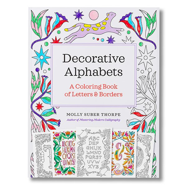 Cover of Decorative Alphabets coloring book by Molly Suber Thorpe