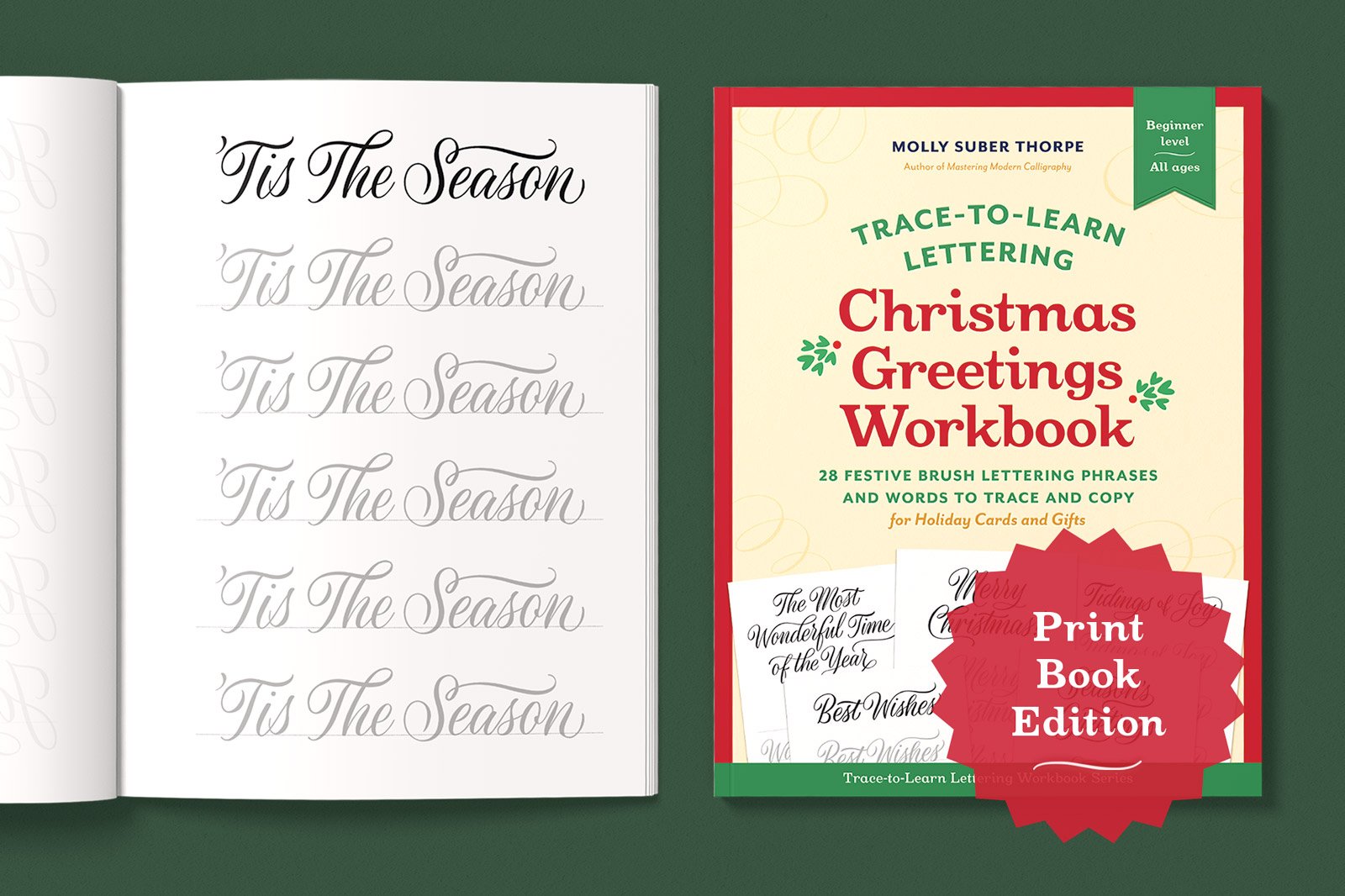 Christmas Greetings Lettering Workbook – Print Edition