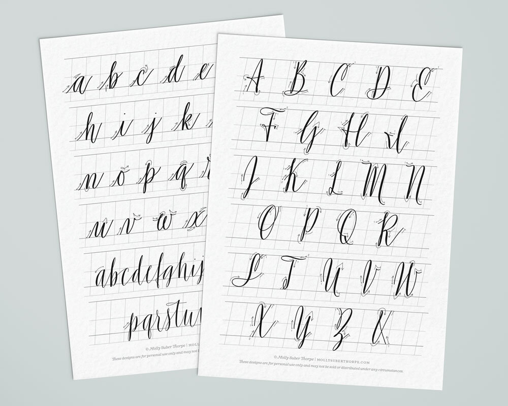 Printable Calligraphy Guide - fine