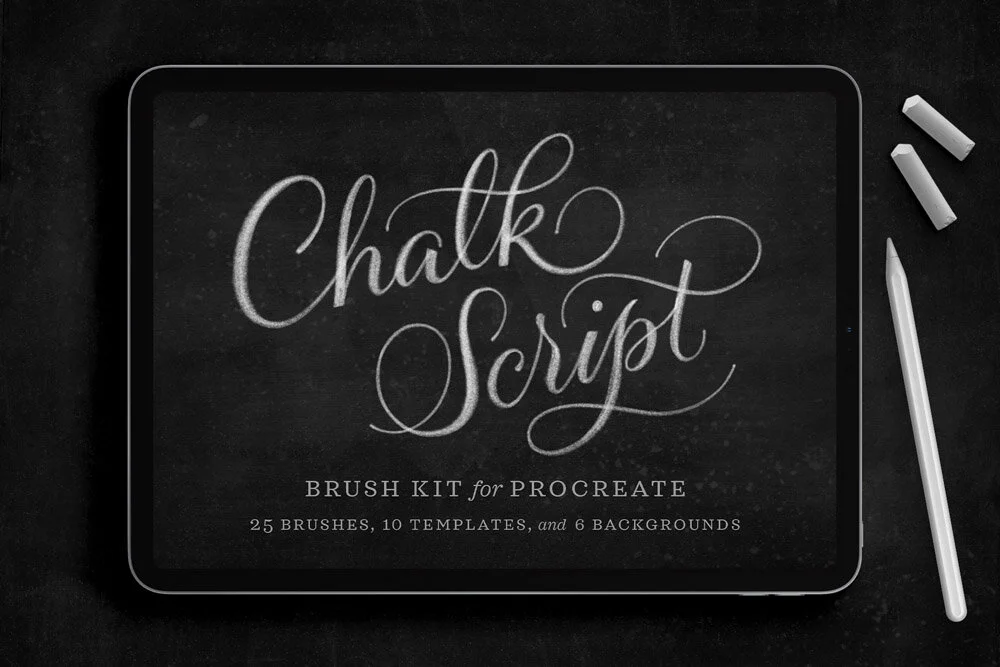 Chalk Script Procreate Brush Kit iPad Lettering Molly Suber Thorpe