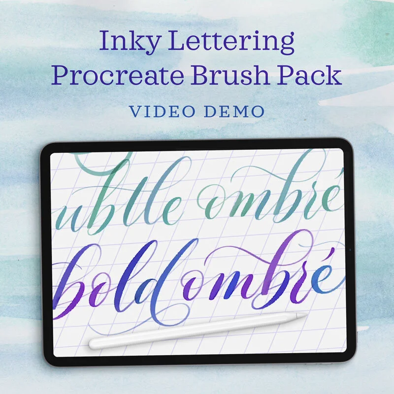 Inky Lettering Procreate Brush Pack