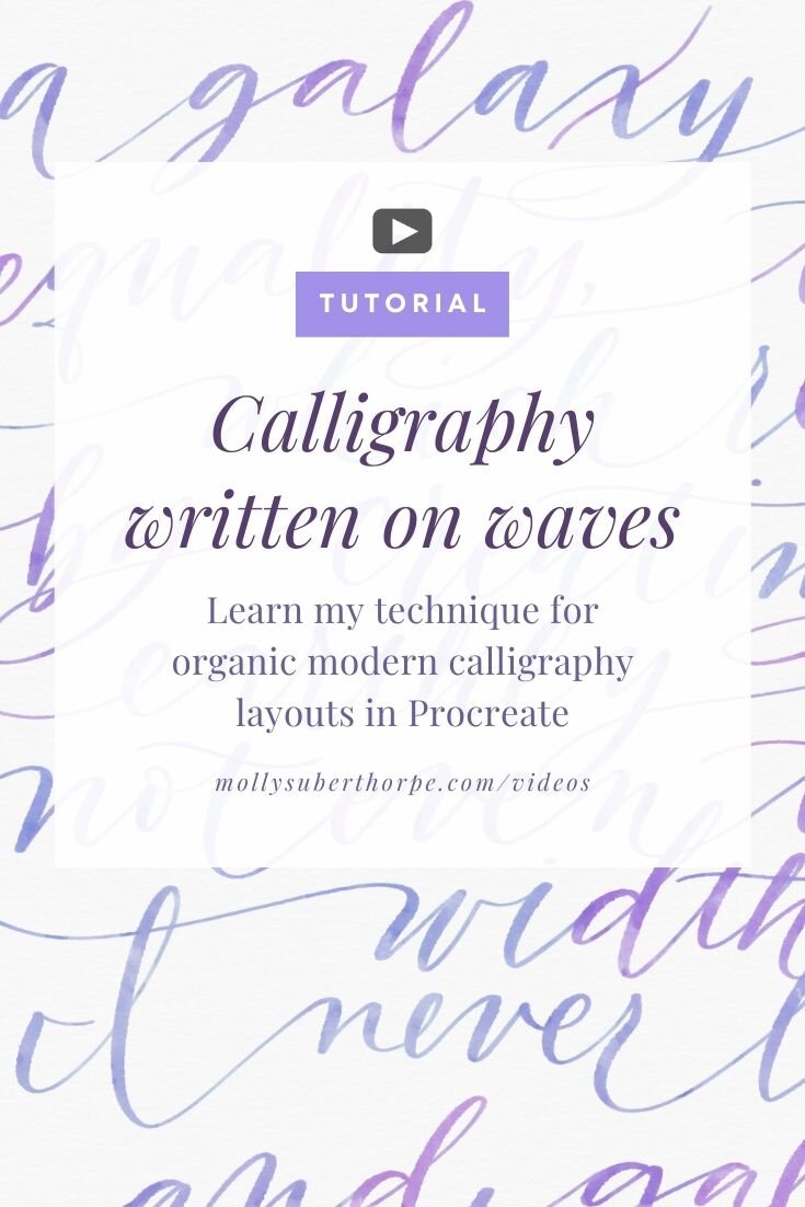 Video: Wavy Modern Calligraphy Watercolor Layout