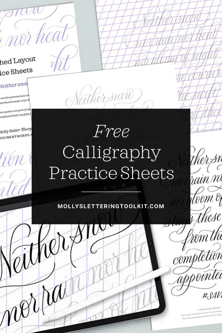 Free Hand Lettering Practice Sheets - Printable Brush Pen