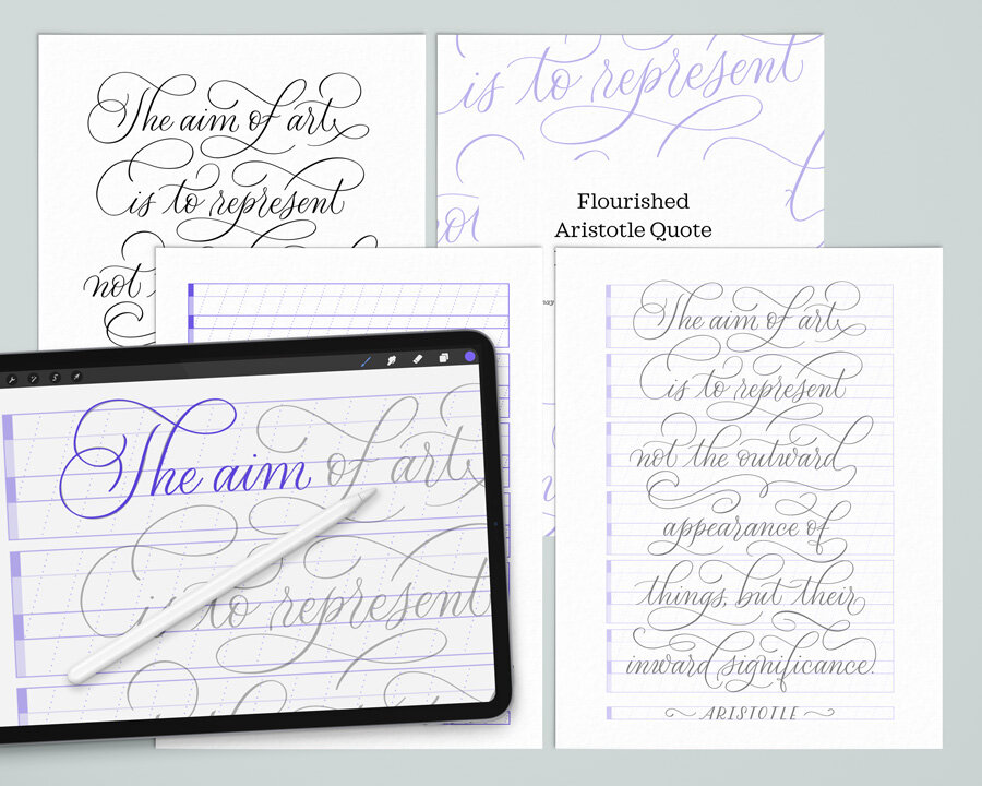 Hand-Lettering Line Guide (Blank) - Free Download - Ladyfingers