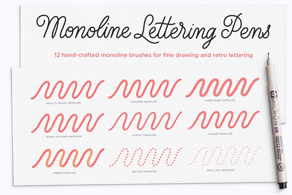 Monoline Calligraphy Lettering WorkBook – Bleed Kreative