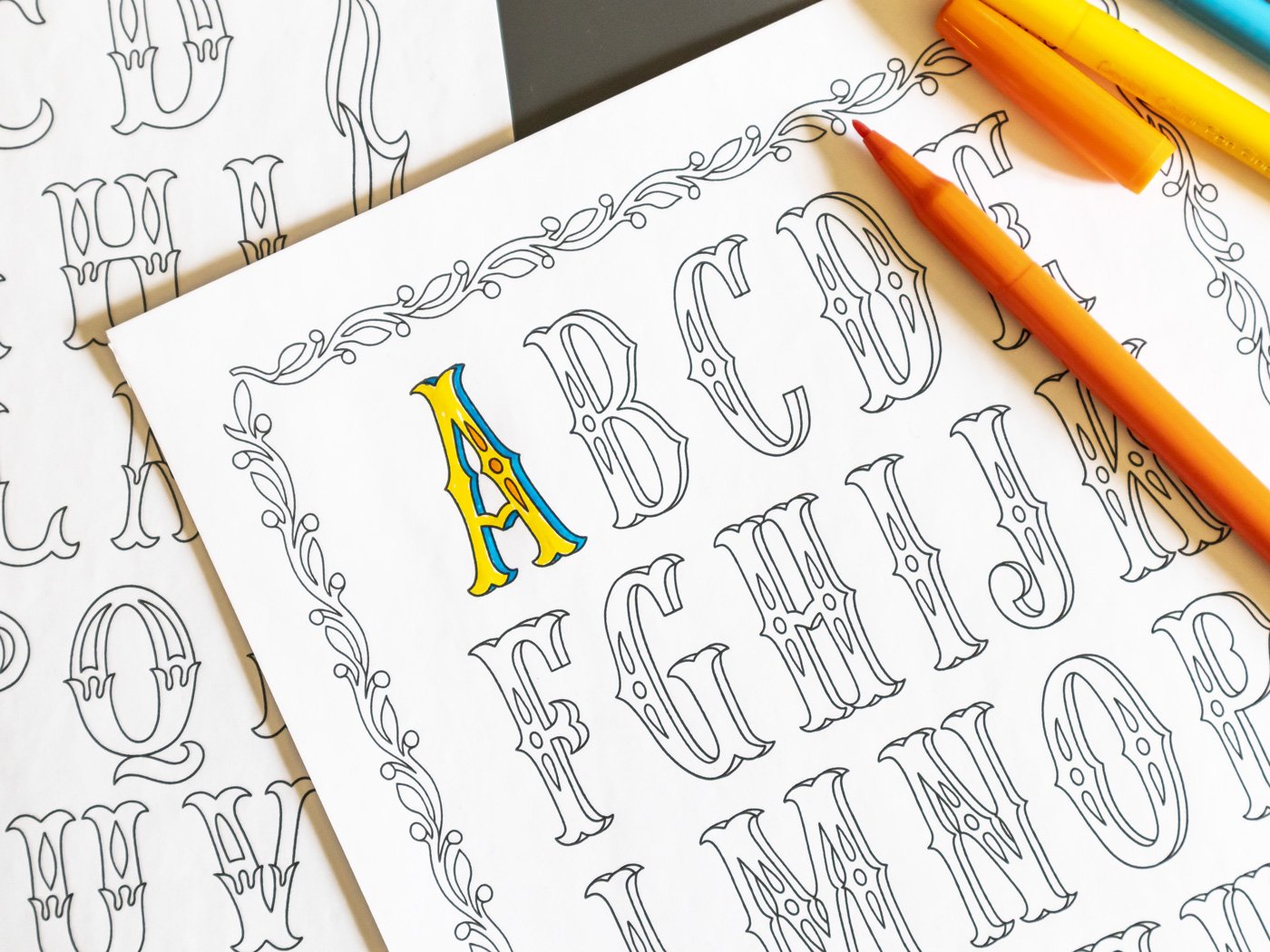 Decorative Alphabets Coloring Book – Printable PDF Edition