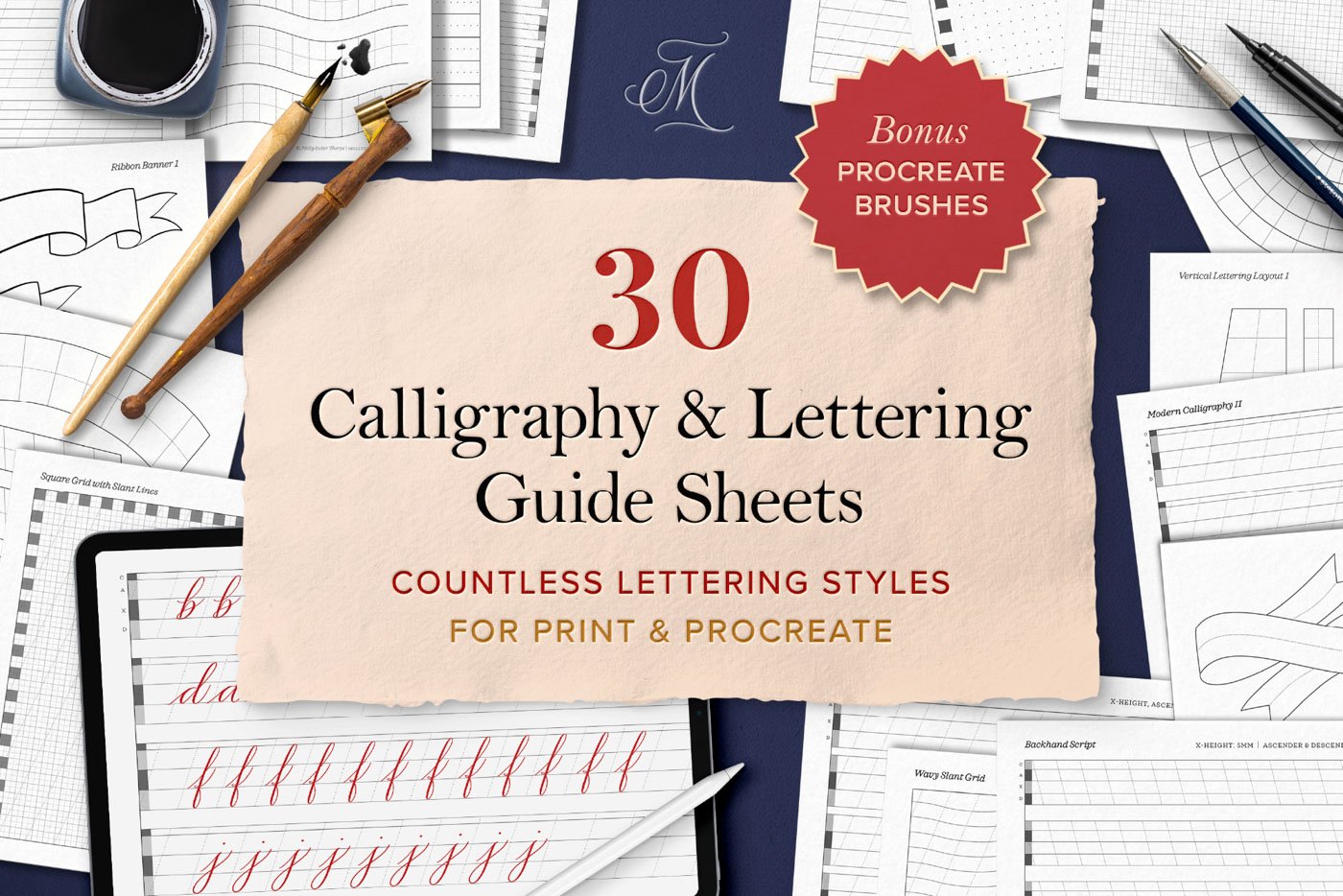 Calligraphy Guide Sheet - wemakecollective.com