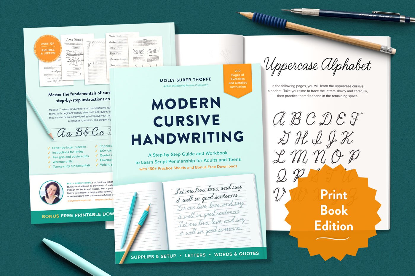 Calligraphy Practice Workbook For Beginners: A Step-by-Step cursive  handwriting calligraphy workbook for adults and Teens: mak, pro:  : Books