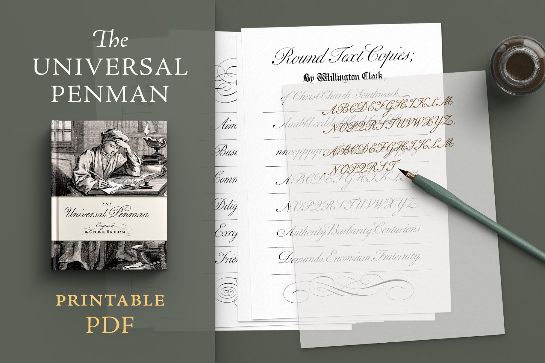 The Universal Penman: 200-Page Printable Calligraphy Book