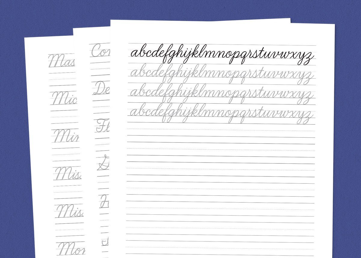 Free bonus download sample that buyers of the Modern Cursive Handwriting workbooks can access