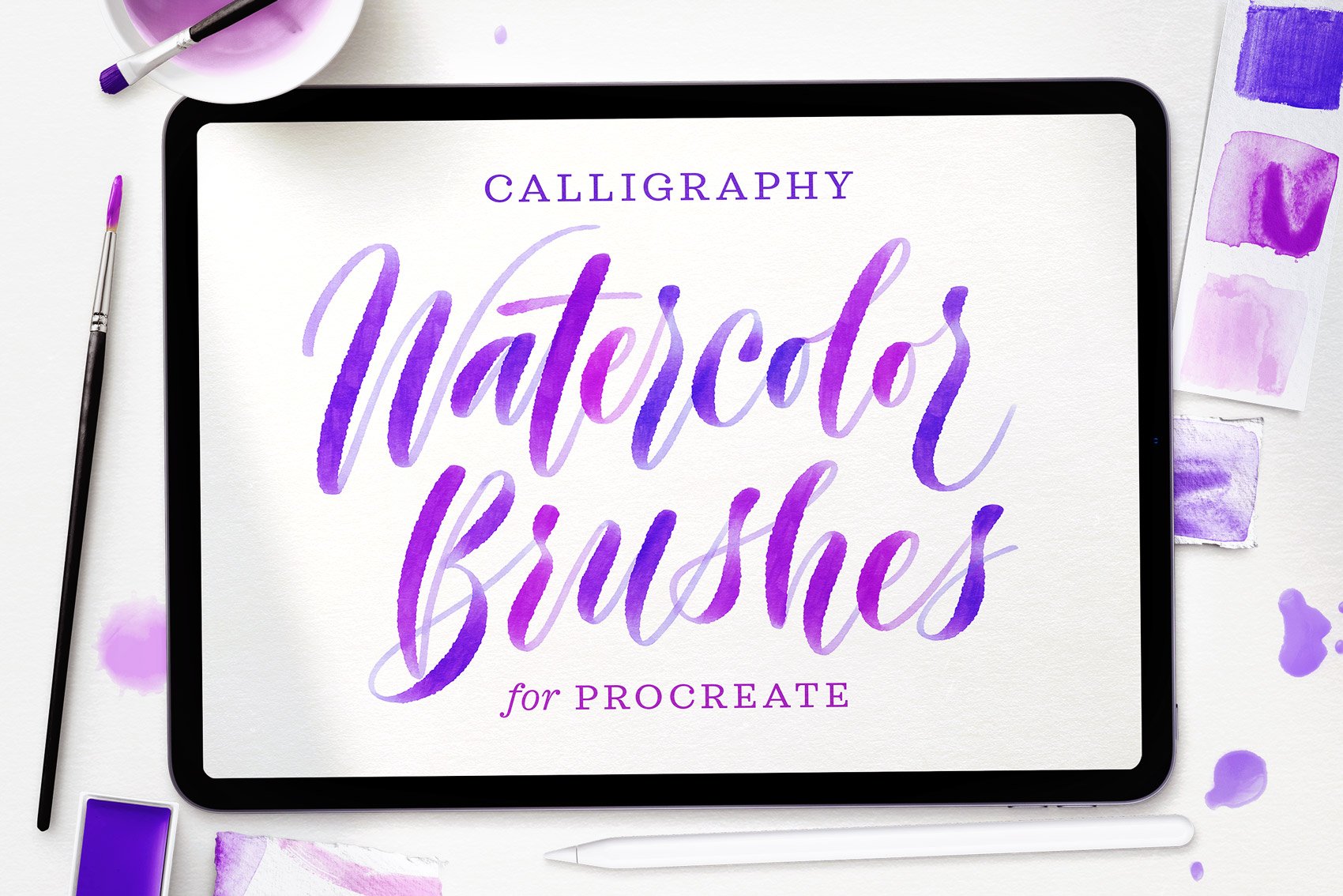 Watercolor Calligraphy Procreate Brush Pack