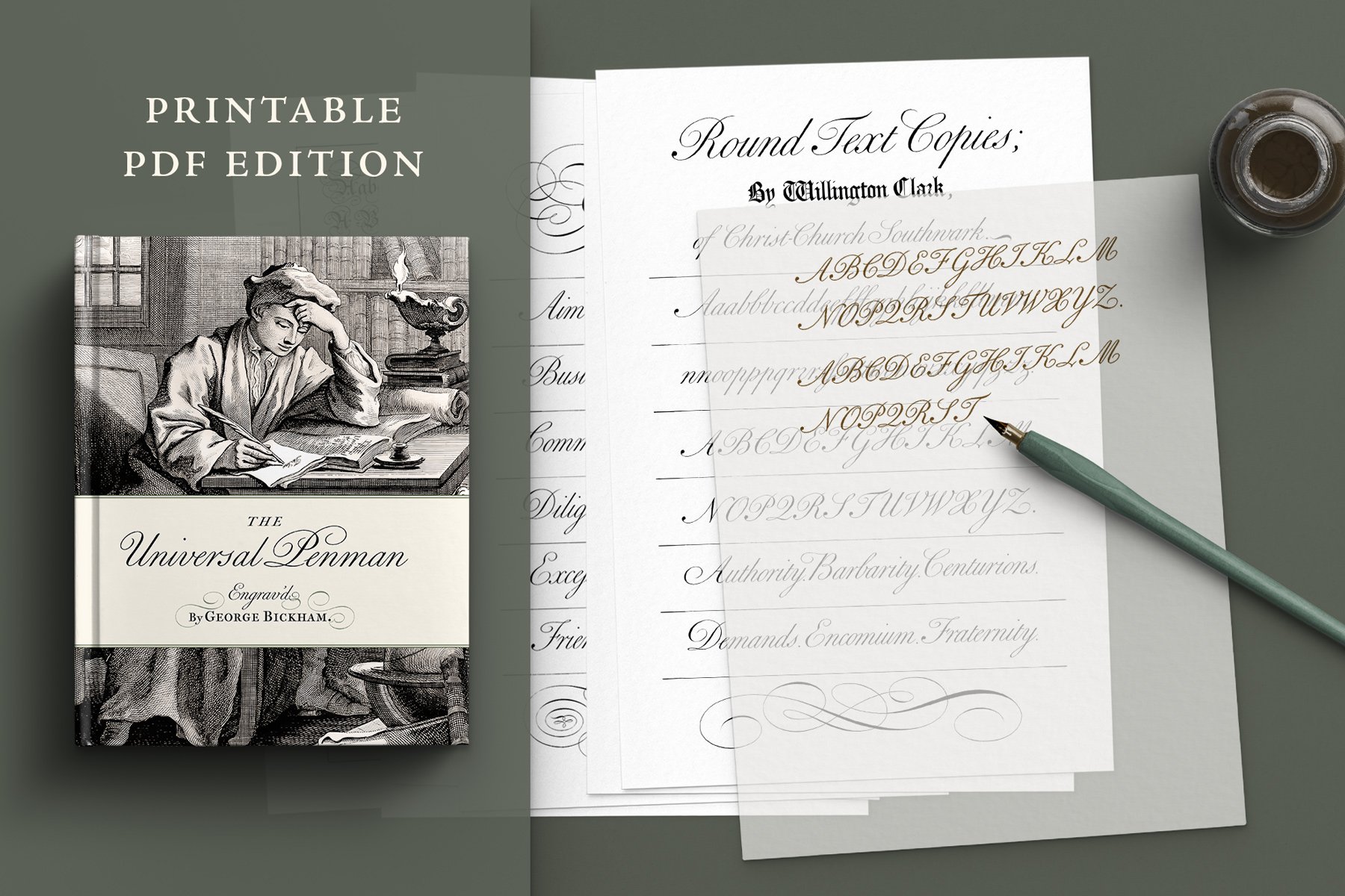 The Universal Penman: 200-Page Printable Calligraphy Book
