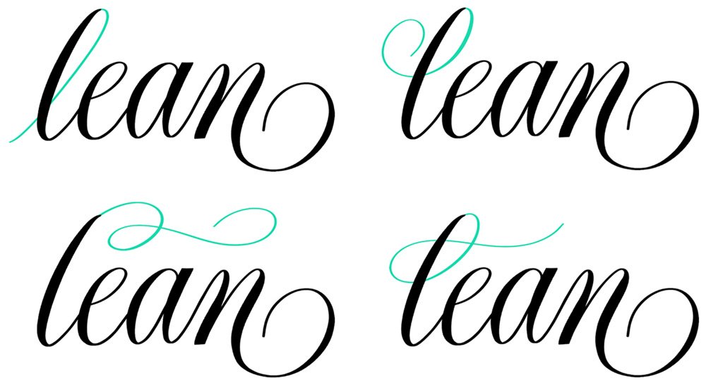 Examples of hand lettering flourishes that are legible