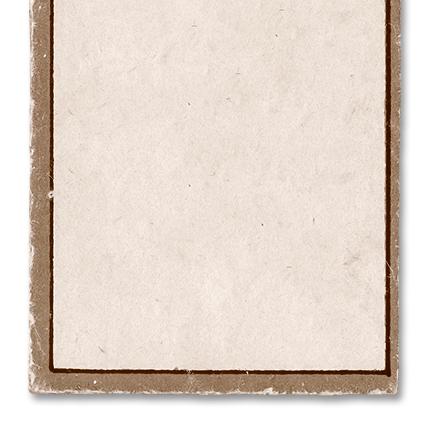 Old, blank, worn-out piece of paper or notebook with a brown border.