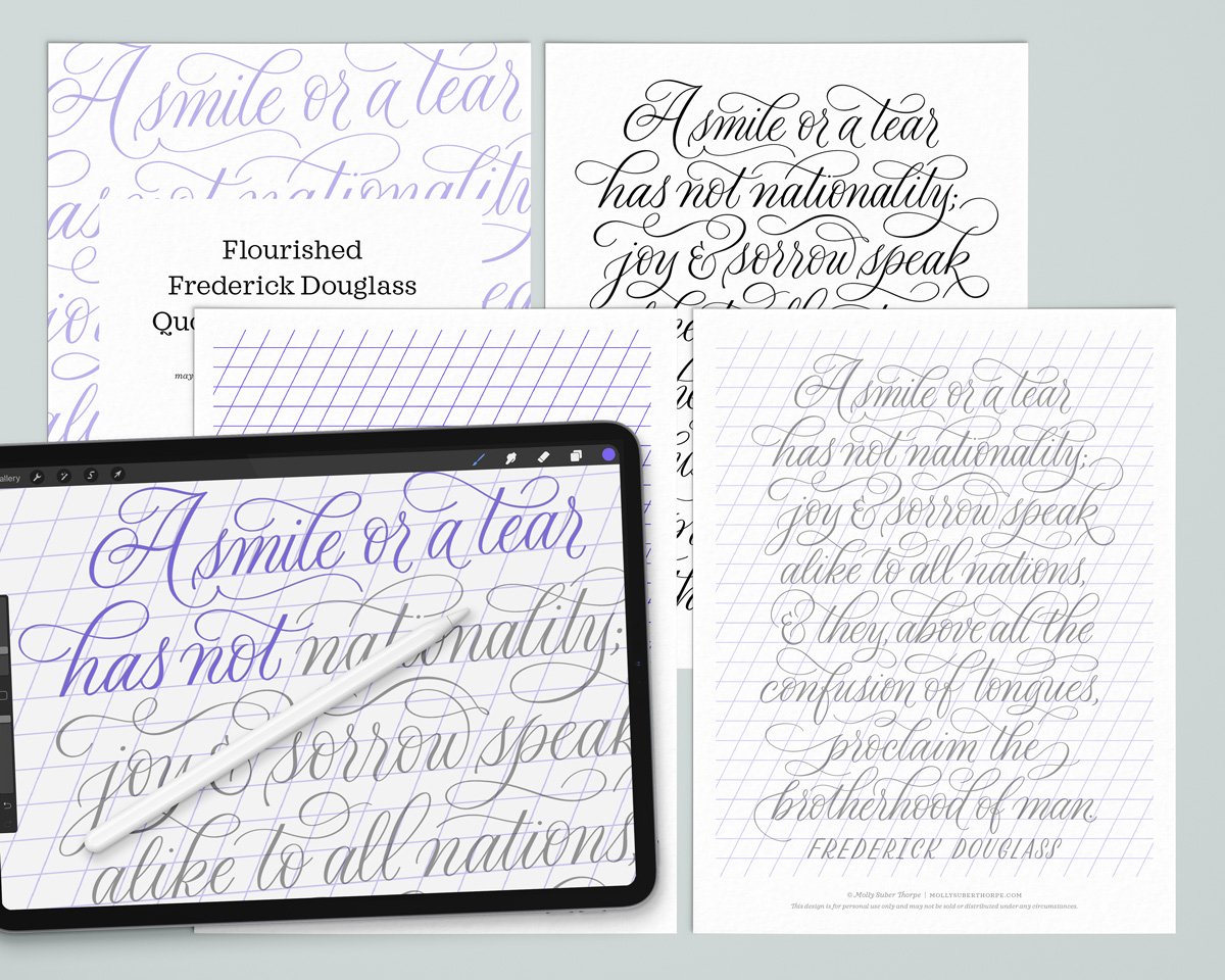 Blank Copperplate Calligraphy Guide Sheets Digital Download 19