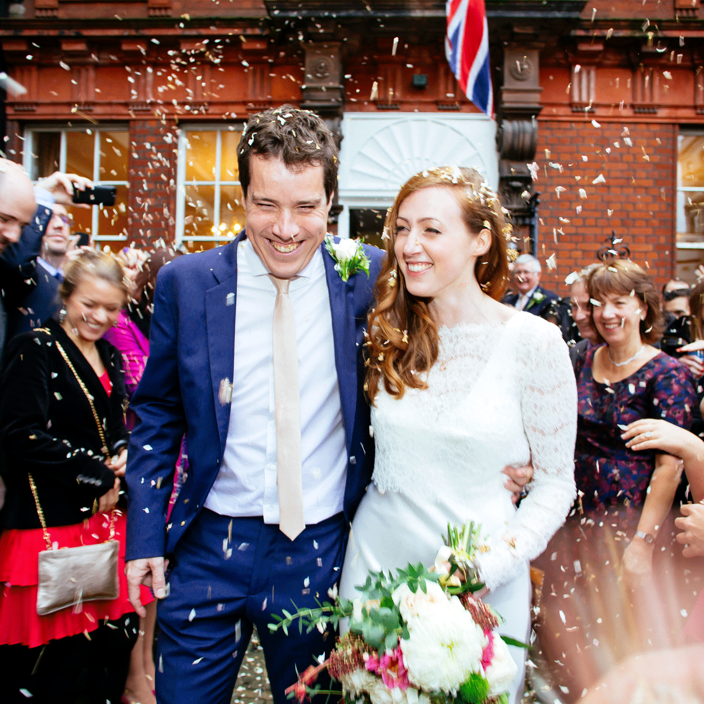 Bride and Groom Confetti shot