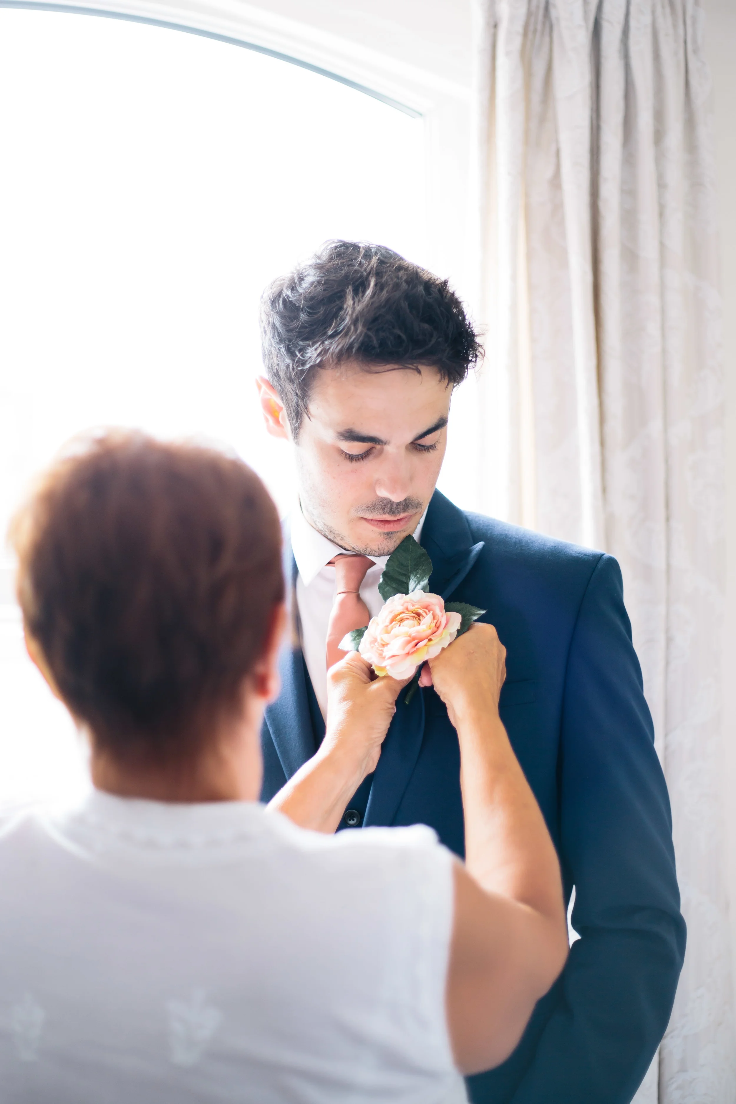 Groom getting ready